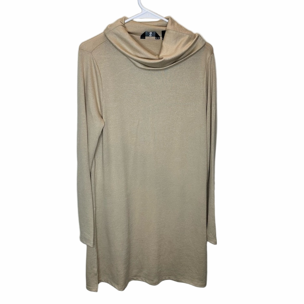 G by Guiliana Beige Sweater Dress Tunic Size Medium